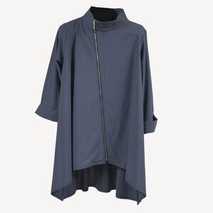 OPTIONS FOR HER Stretch Jersey Tunic Asymmetrical Zipper